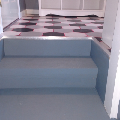 tile floor and stairs